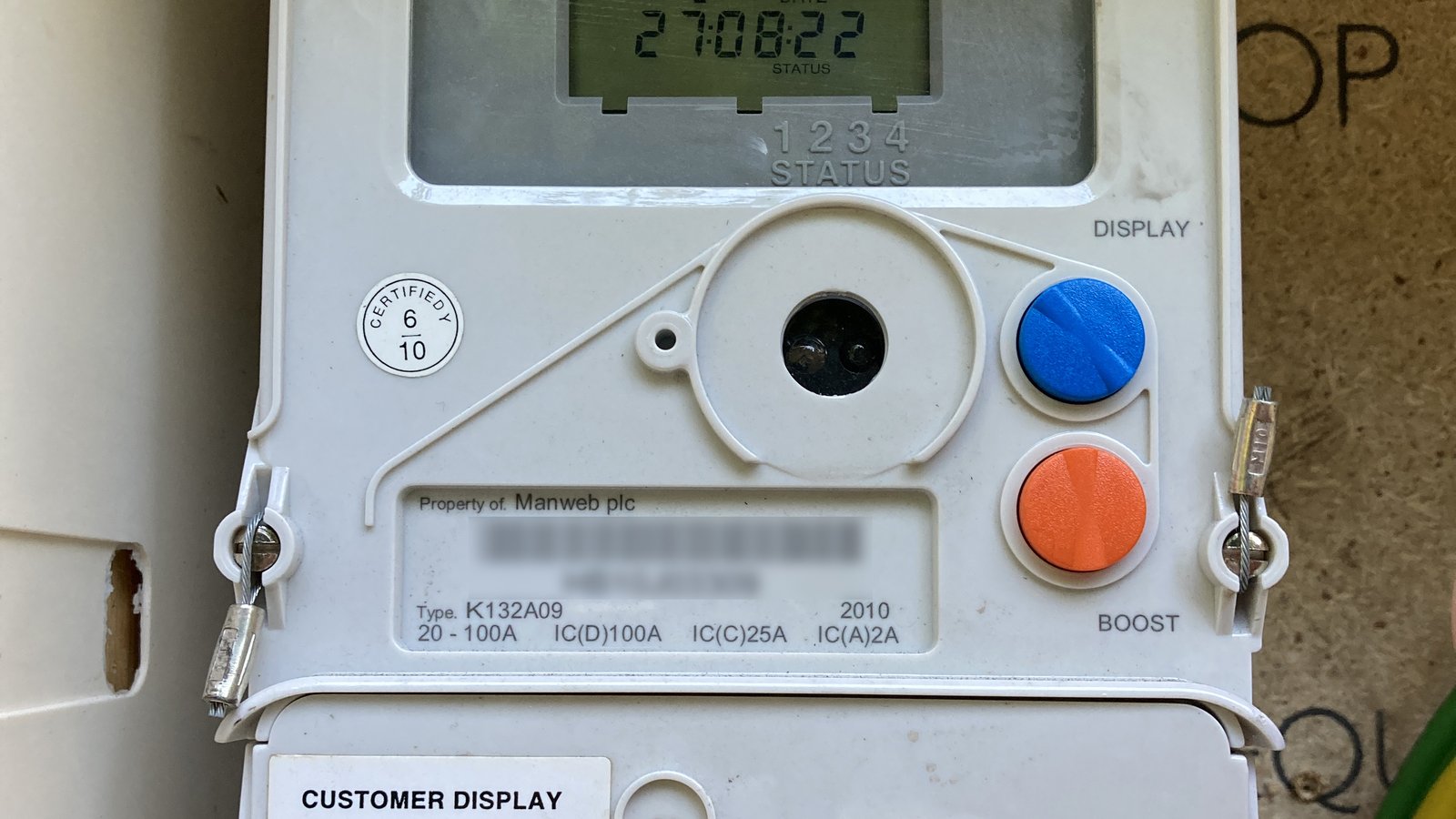 A digital Economy 7 electricity meter with separate day and night rate readings